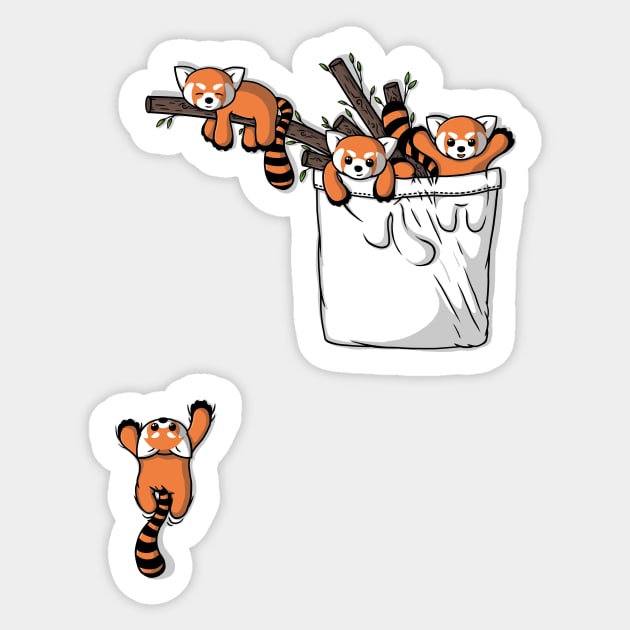 Pocket Red Panda Bears Sticker by Beka